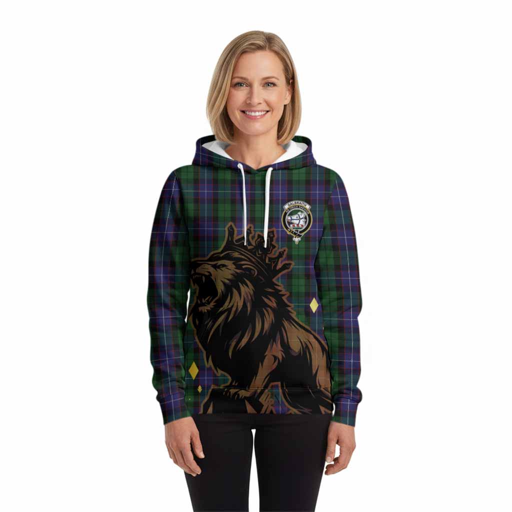 Galbraith Tartan Family Crest Hoodie Crowned Lion Roaring