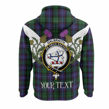 Galbraith Tartan Family Crest Hoodie Scottish Burns Night Thistle Floral