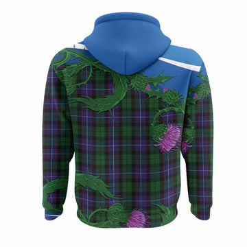 Galbraith Tartan Family Crest Hoodie Thistle in Minimalism