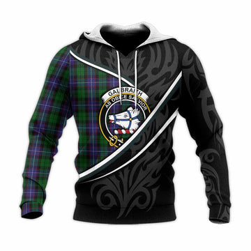 Galbraith Tartan Family Crest Knitted Hoodie Celtic Scottish Thistle Floral - Tartan Vibes Clothing