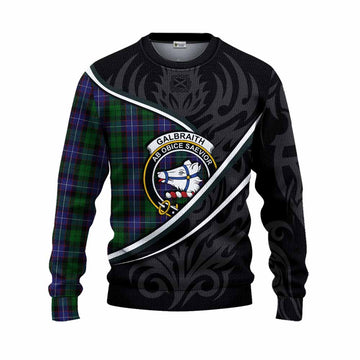 Galbraith Tartan Family Crest Knitted Sweater Celtic Scottish Thistle Floral - Tartan Vibes Clothing