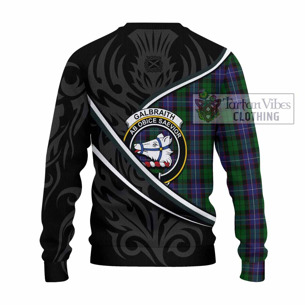 Galbraith Tartan Family Crest Knitted Sweater Celtic Scottish Thistle Floral - Tartan Vibes Clothing