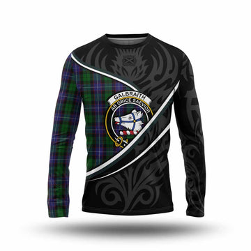 Galbraith Tartan Family Crest Long Sleeve T-Shirt Celtic Scottish Thistle Floral - Tartan Vibes Clothing
