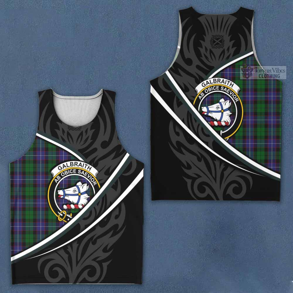 Galbraith Tartan Family Crest Men Tank Top Celtic Scottish Thistle Floral - Tartan Vibes Clothing