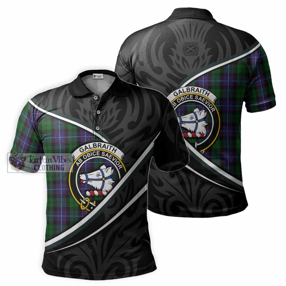 Galbraith Tartan Family Crest Polo Shirt Celtic Scottish Thistle Floral - Tartan Vibes Clothing
