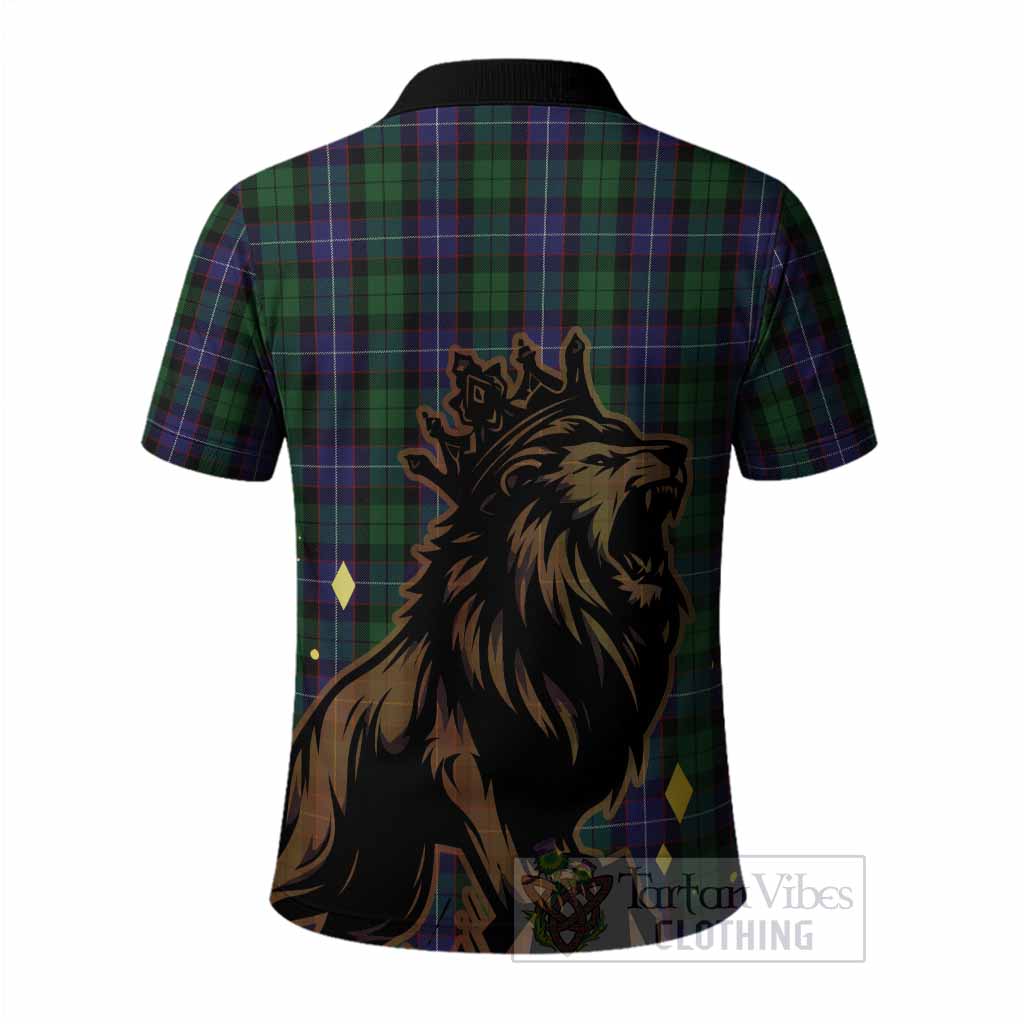 Galbraith Tartan Family Crest Polo Shirt Crowned Lion Roaring