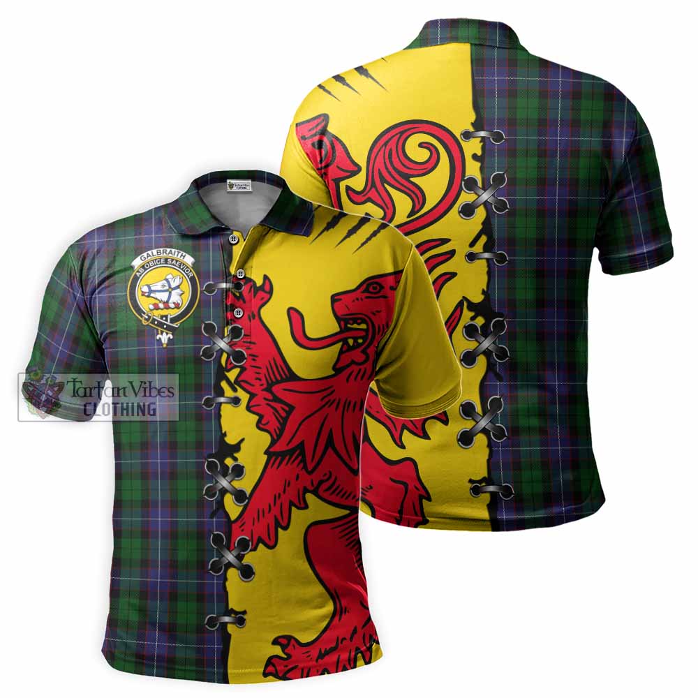 Galbraith Tartan Family Crest Polo Shirt Lion Rampant Honor - Tartan Vibes Clothing