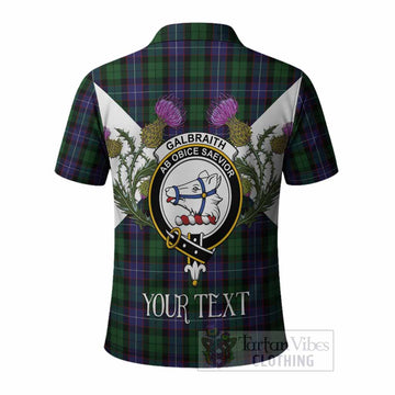 Galbraith Tartan Family Crest Polo Shirt Scottish Burns Night Thistle Floral