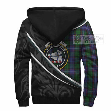 Galbraith Tartan Family Crest Sherpa Hoodie Celtic Scottish Thistle Floral