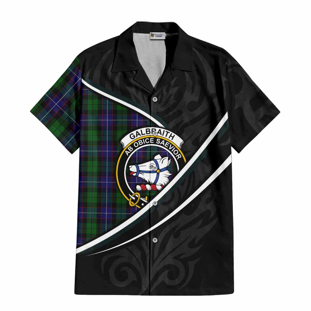 Galbraith Tartan Family Crest Short Sleeve Button Shirt Celtic Scottish Thistle Floral - Tartan Vibes Clothing