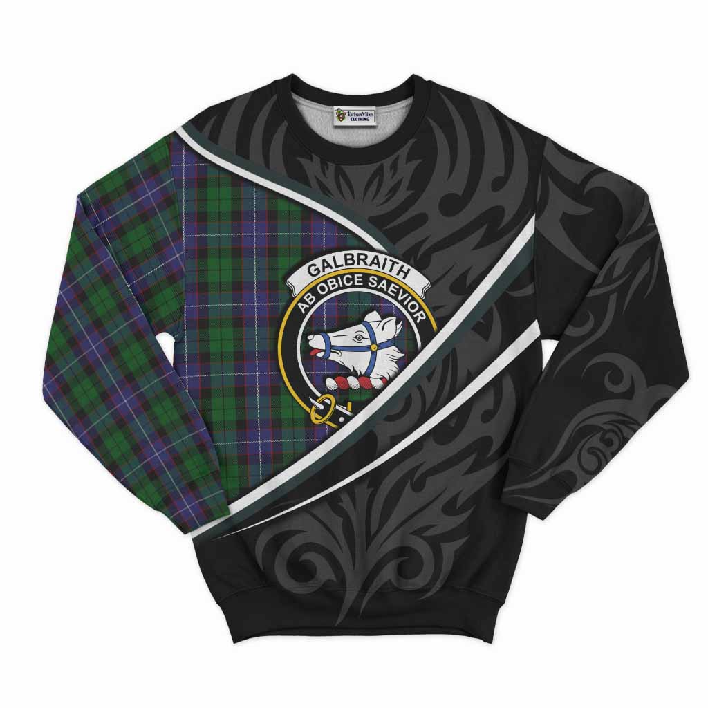 Galbraith Tartan Family Crest Sweatshirt Celtic Scottish Thistle Floral - Tartan Vibes Clothing