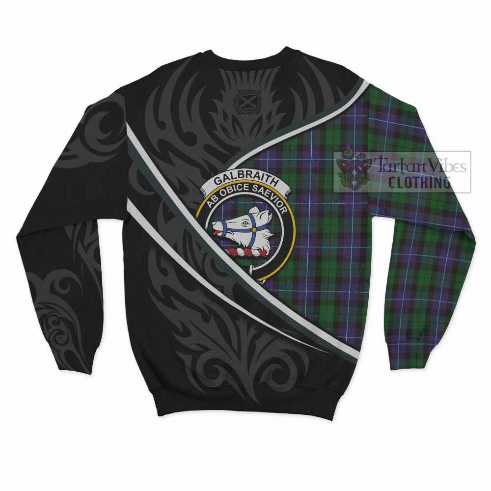 Galbraith Tartan Family Crest Sweatshirt Celtic Scottish Thistle Floral - Tartan Vibes Clothing