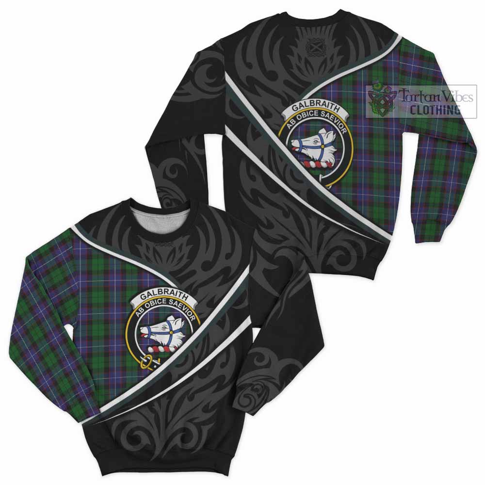 Galbraith Tartan Family Crest Sweatshirt Celtic Scottish Thistle Floral - Tartan Vibes Clothing