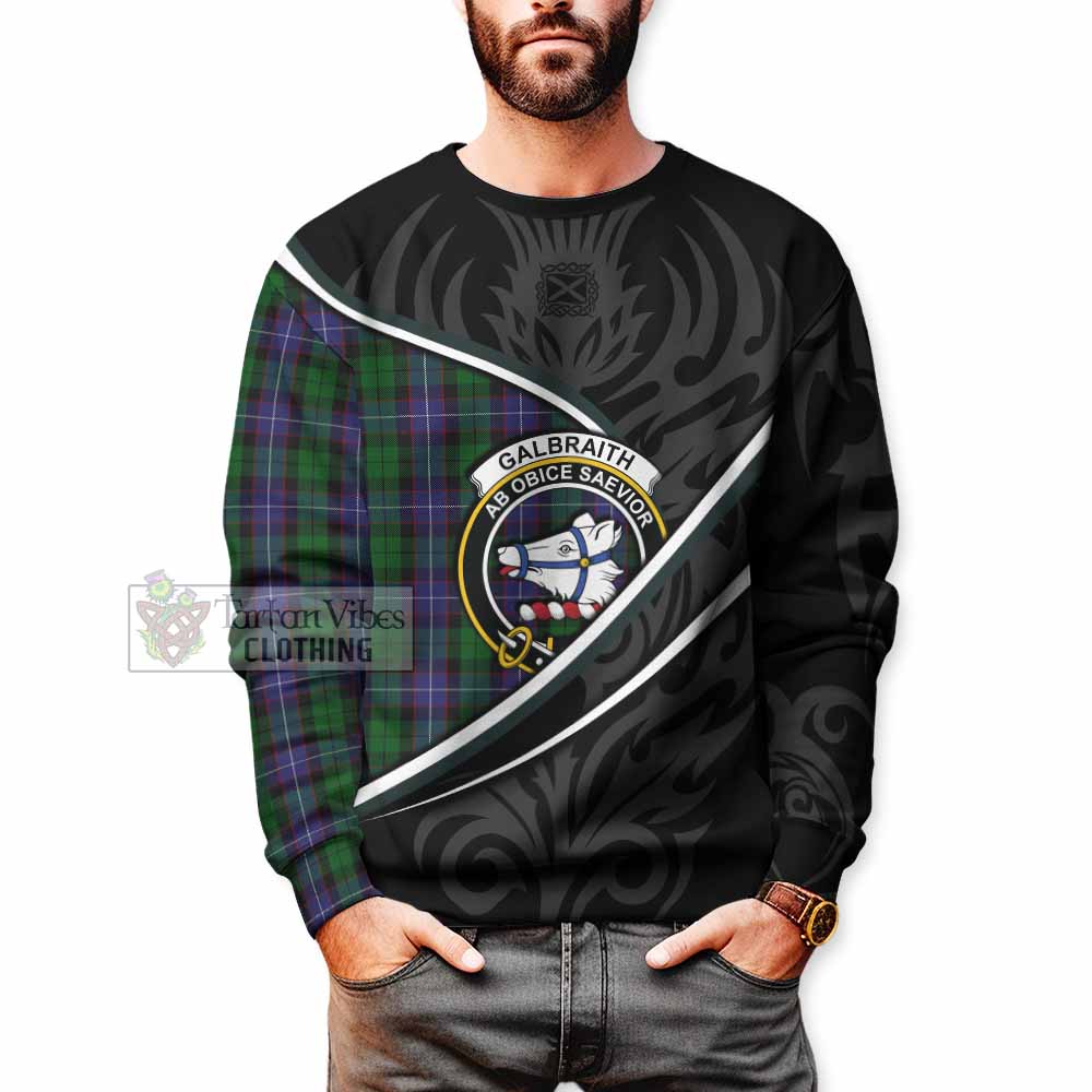 Galbraith Tartan Family Crest Sweatshirt Celtic Scottish Thistle Floral - Tartan Vibes Clothing