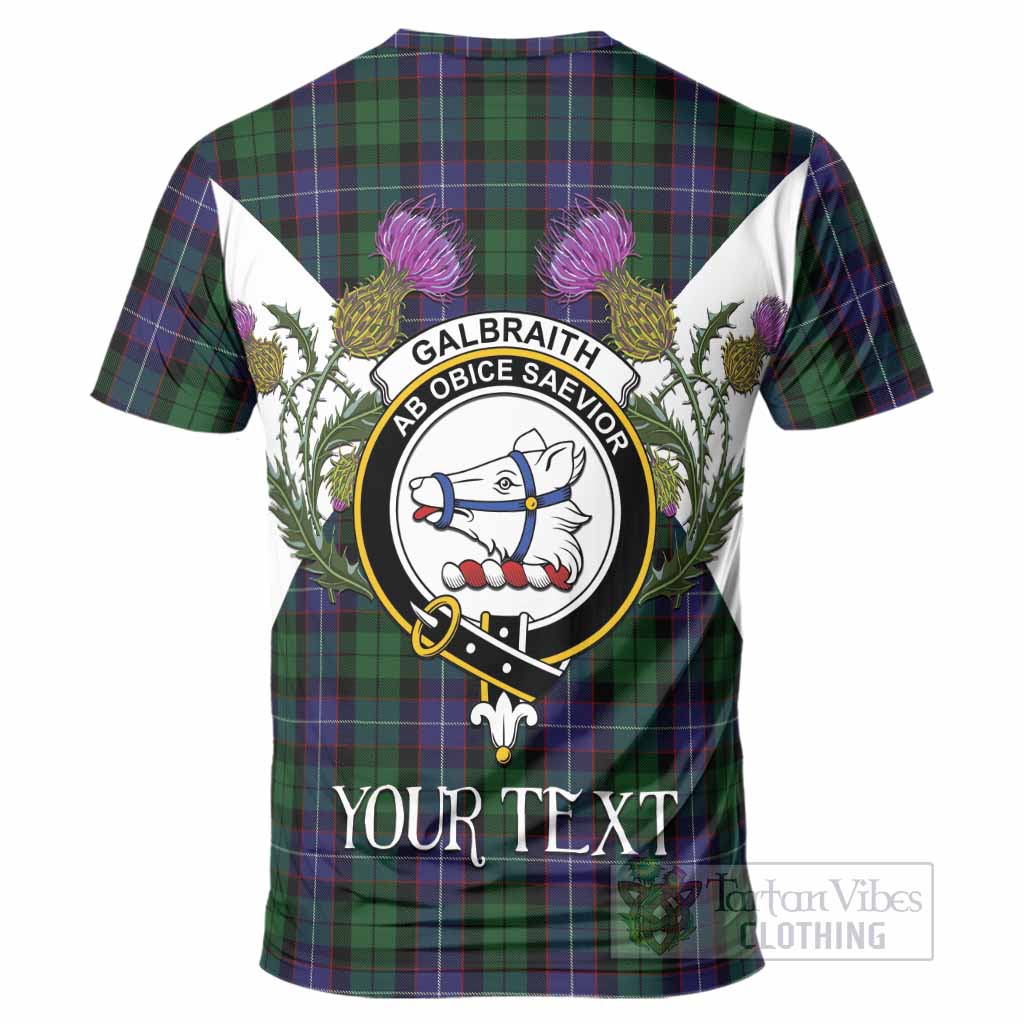 Galbraith Tartan Family Crest T-Shirt Scottish Burns Night Thistle Floral