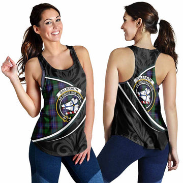Galbraith Tartan Family Crest Women Racerback Tanks Celtic Scottish Thistle Floral - Tartan Vibes Clothing