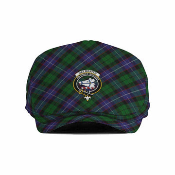 Galbraith Tartan Flat Cap, Jeff Cap Cross Style with Family Crest
