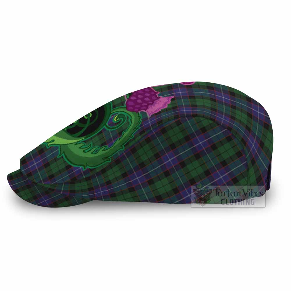 Galbraith Tartan Flat Cap, Jeff Cap Traditional Scottish Thistle