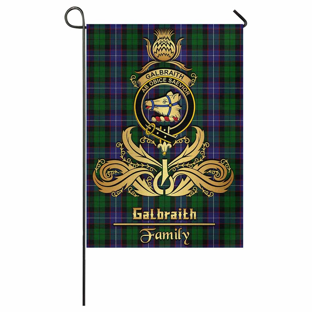 Galbraith Tartan Garden Flag with Highland Thistle Cherish Family Crest Style - Tartan Vibes Clothing