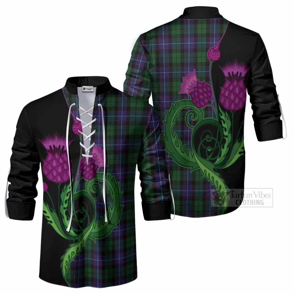 Galbraith Tartan Ghillie Shirt Traditional Scottish Thistle