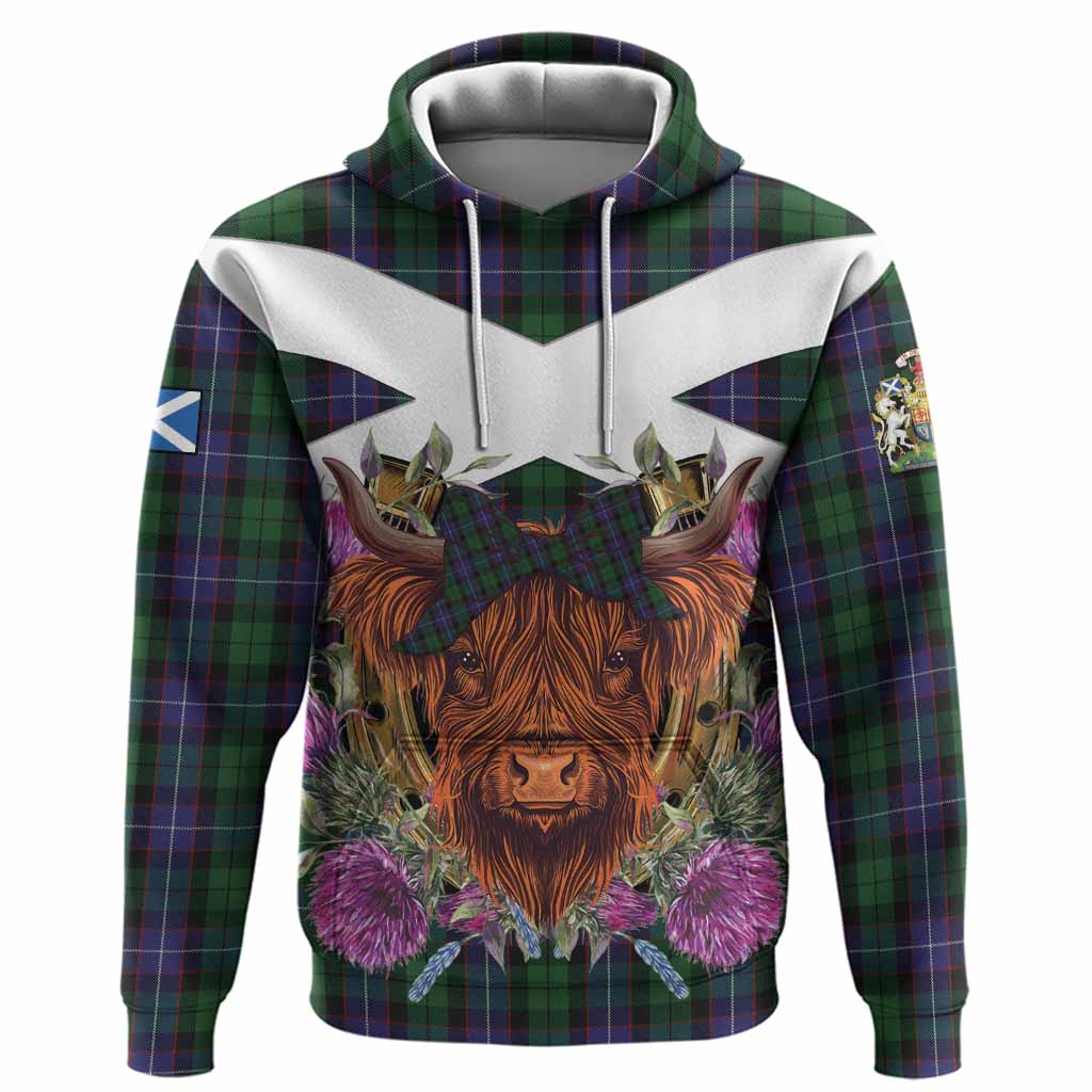Galbraith Tartan Hoodie Scottish Thistle Heilan Coo