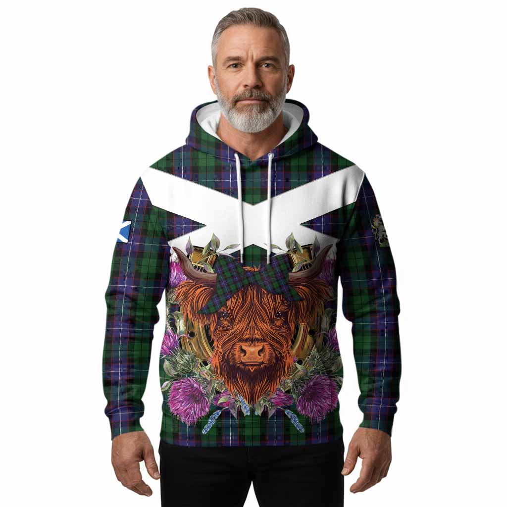 Galbraith Tartan Hoodie Scottish Thistle Heilan Coo