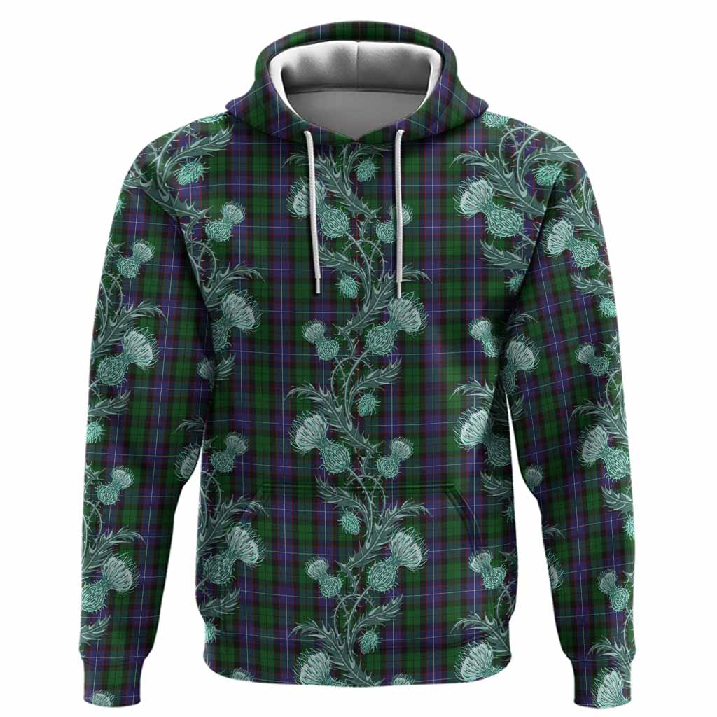 Galbraith Tartan Hoodie Seamless Scottish Thistle Flowers
