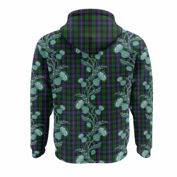 Galbraith Tartan Hoodie Seamless Scottish Thistle Flowers