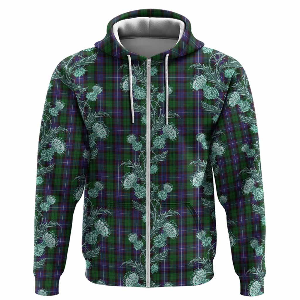 Galbraith Tartan Hoodie Seamless Scottish Thistle Flowers