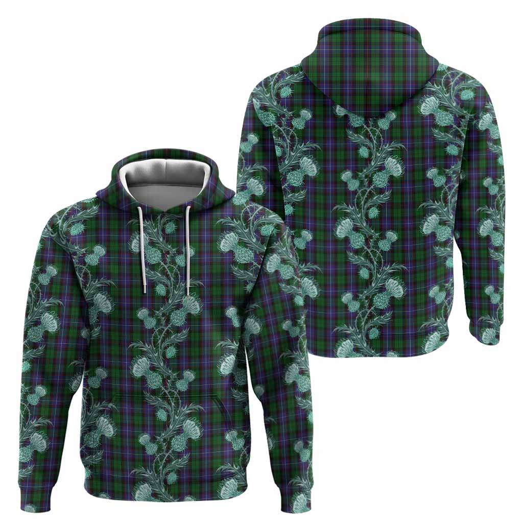 Galbraith Tartan Hoodie Seamless Scottish Thistle Flowers