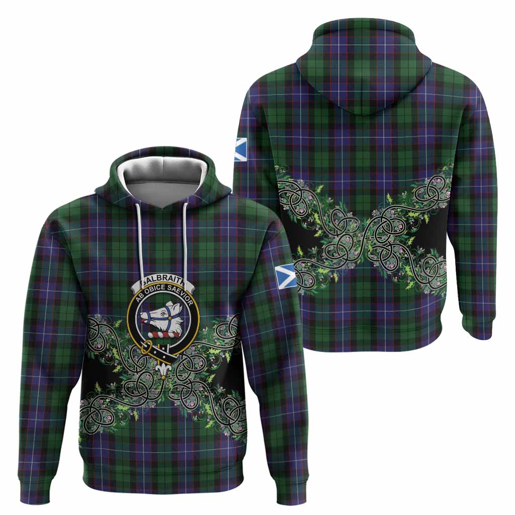 Galbraith Tartan Hoodie Thistle Scottish Spirit