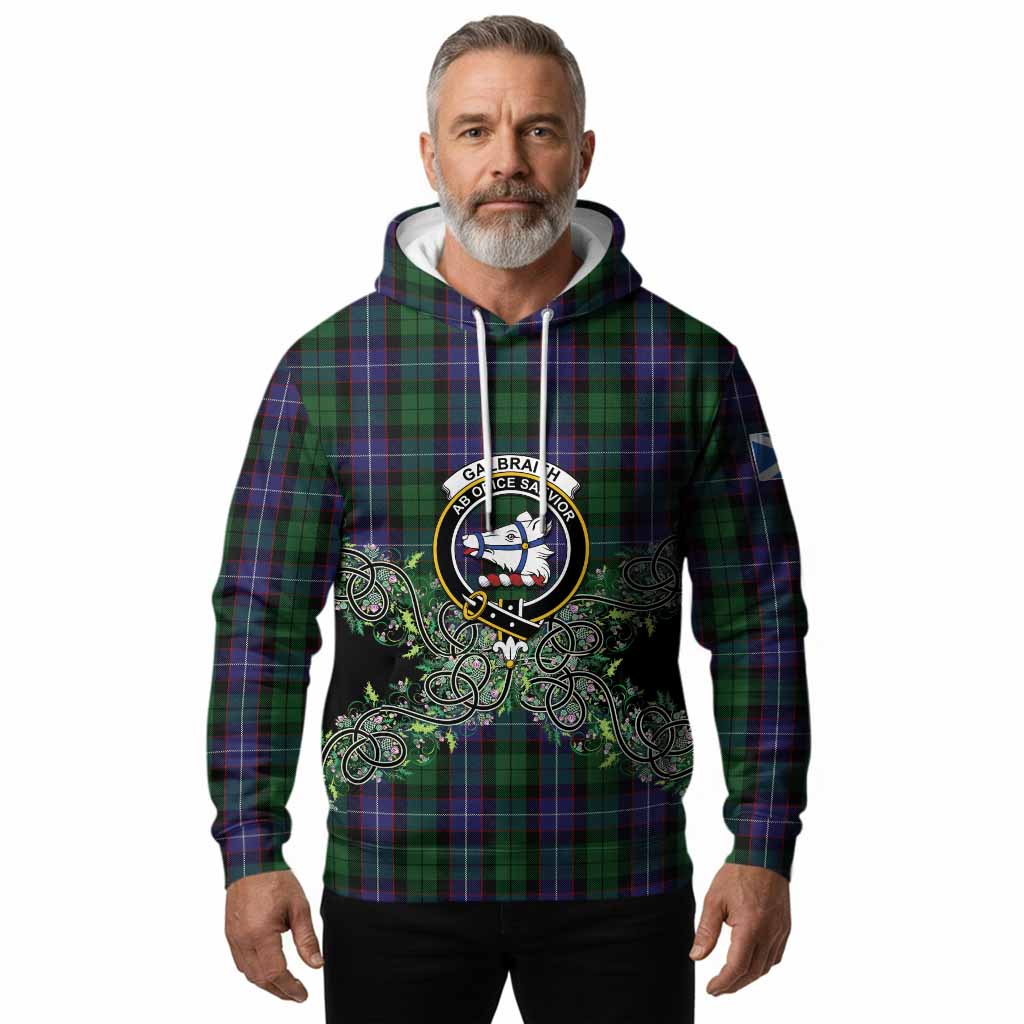 Galbraith Tartan Hoodie Thistle Scottish Spirit
