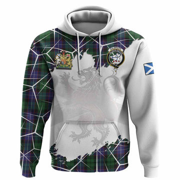 Galbraith Tartan Hoodie with Family Crest and Lion Rampant Grunge Style