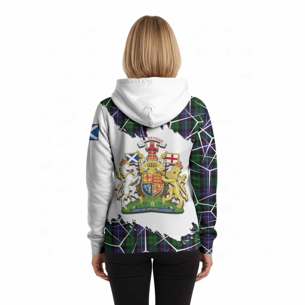 Galbraith Tartan Hoodie with Family Crest and Lion Rampant Grunge Style