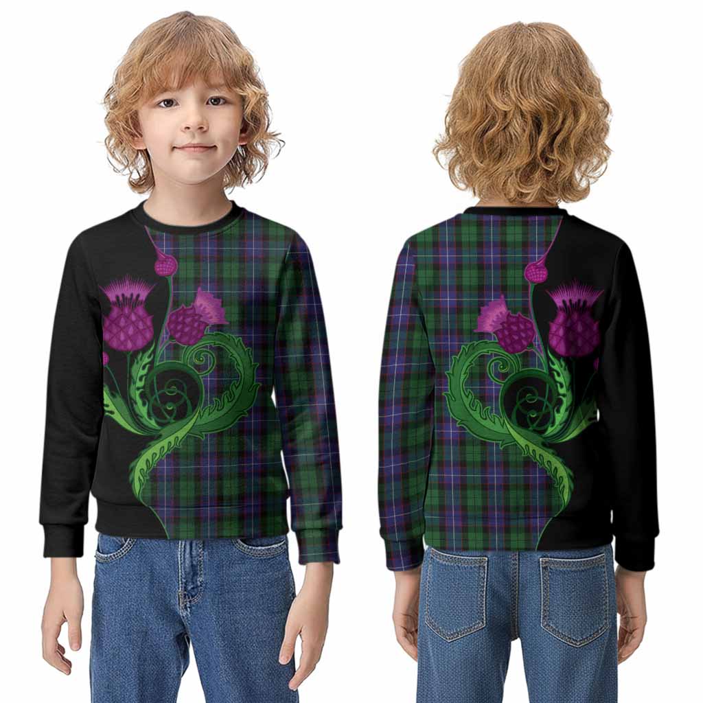 Galbraith Tartan Kid Knitted Sweatshirt Traditional Scottish Thistle