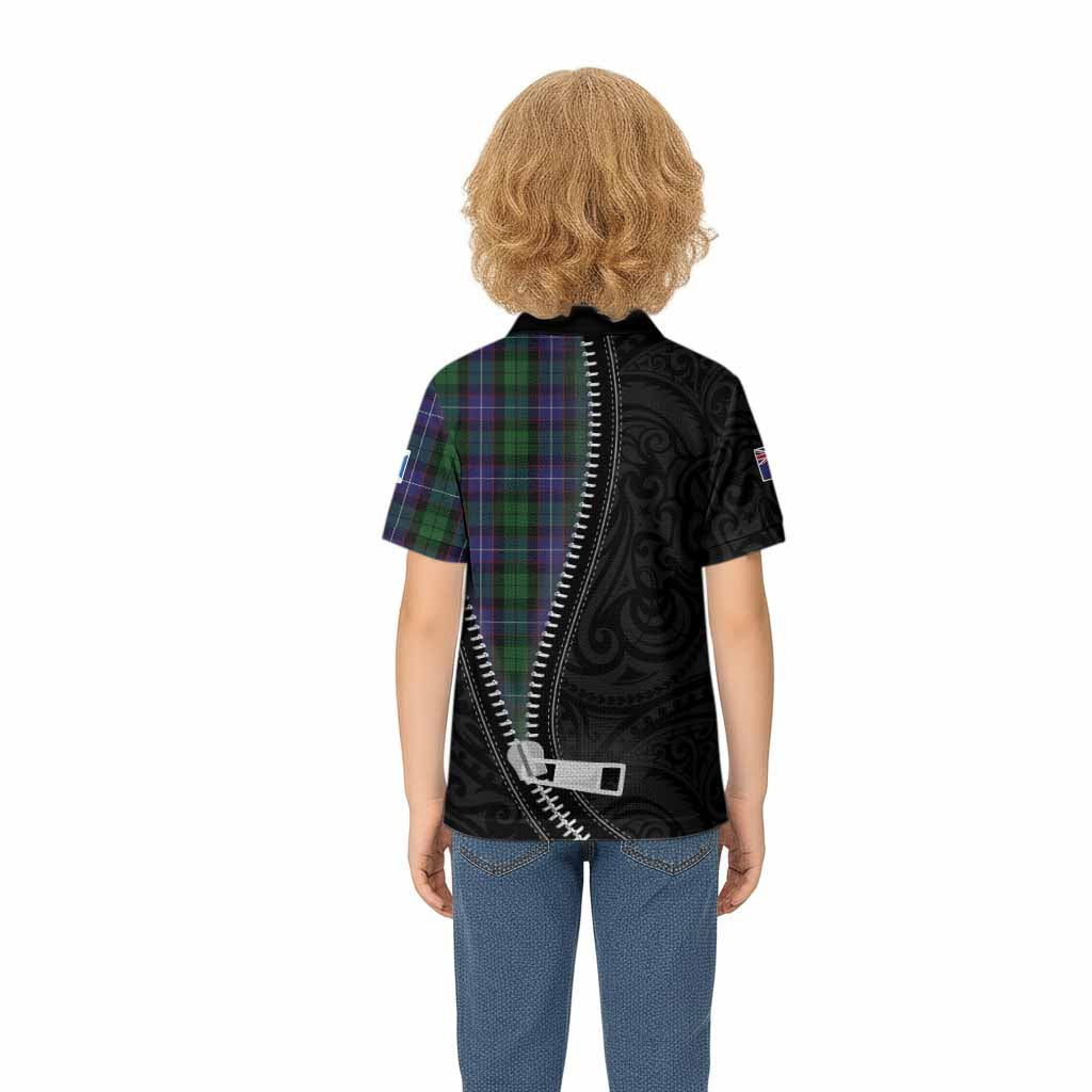 Galbraith Tartan Kid Polo Shirt New Zealand Pattern Unique Zipper Stylized