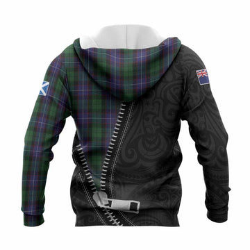 Galbraith Tartan Knitted Hoodie New Zealand Pattern Unique Zipper Stylized