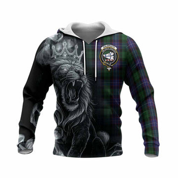 Galbraith Tartan Knitted Hoodie Roaring Lion Heritage