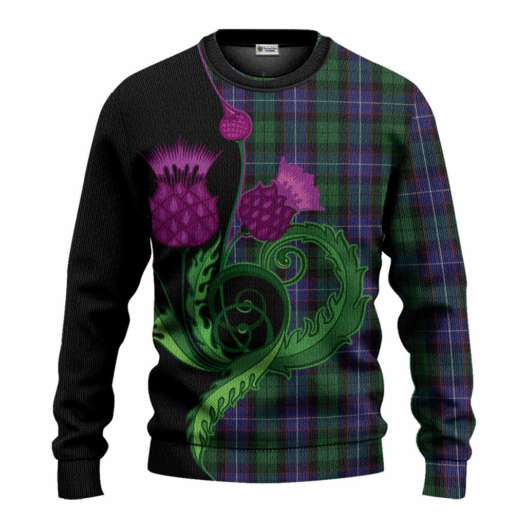 Galbraith Tartan Knitted Sweater Traditional Scottish Thistle