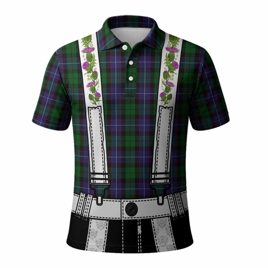 Galbraith Tartan Lederhosen Costume Polo Shirt Scotland Thistle Floral