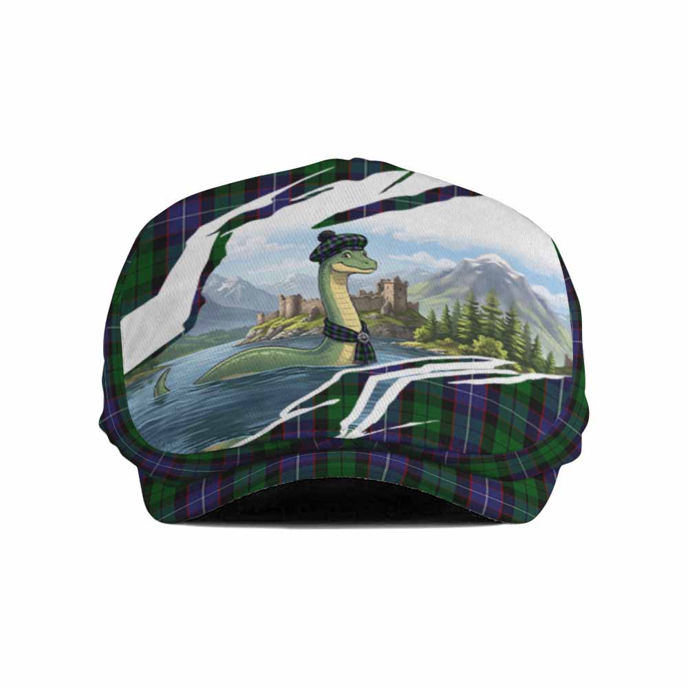 Galbraith Tartan Loch Ness Monster Scottish Heritage Art Flat Cap, Jeff Cap