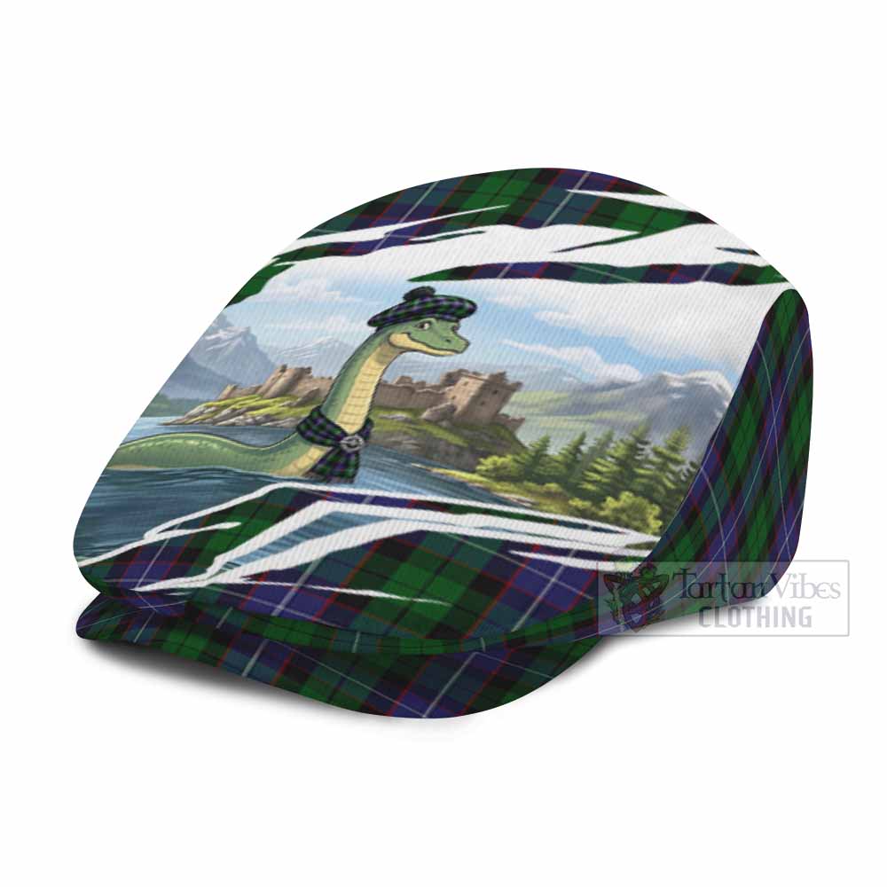 Galbraith Tartan Loch Ness Monster Scottish Heritage Art Flat Cap, Jeff Cap