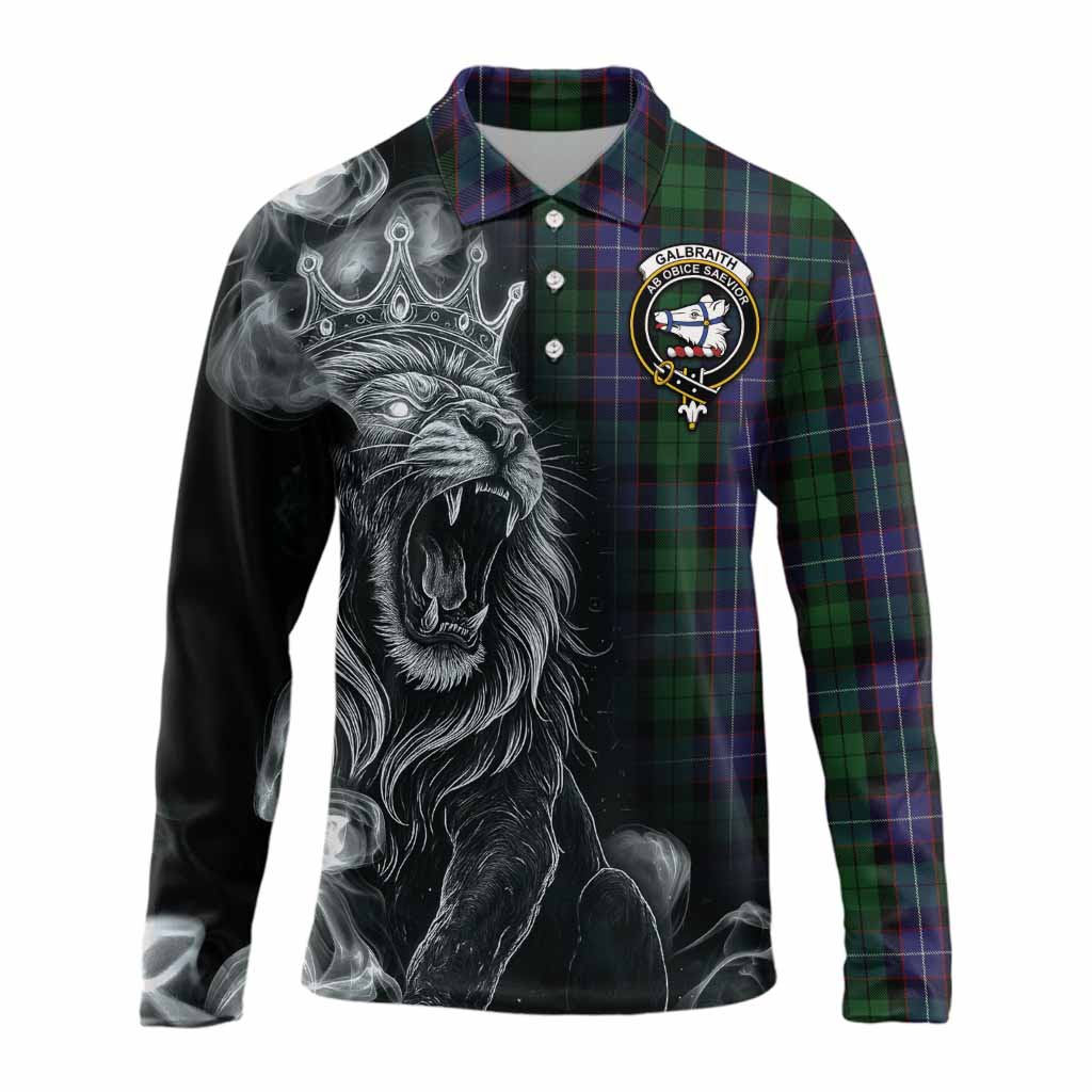 Galbraith Tartan Long Sleeve Polo Shirt Roaring Lion Heritage