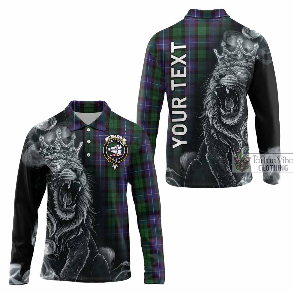 Galbraith Tartan Long Sleeve Polo Shirt Roaring Lion Heritage