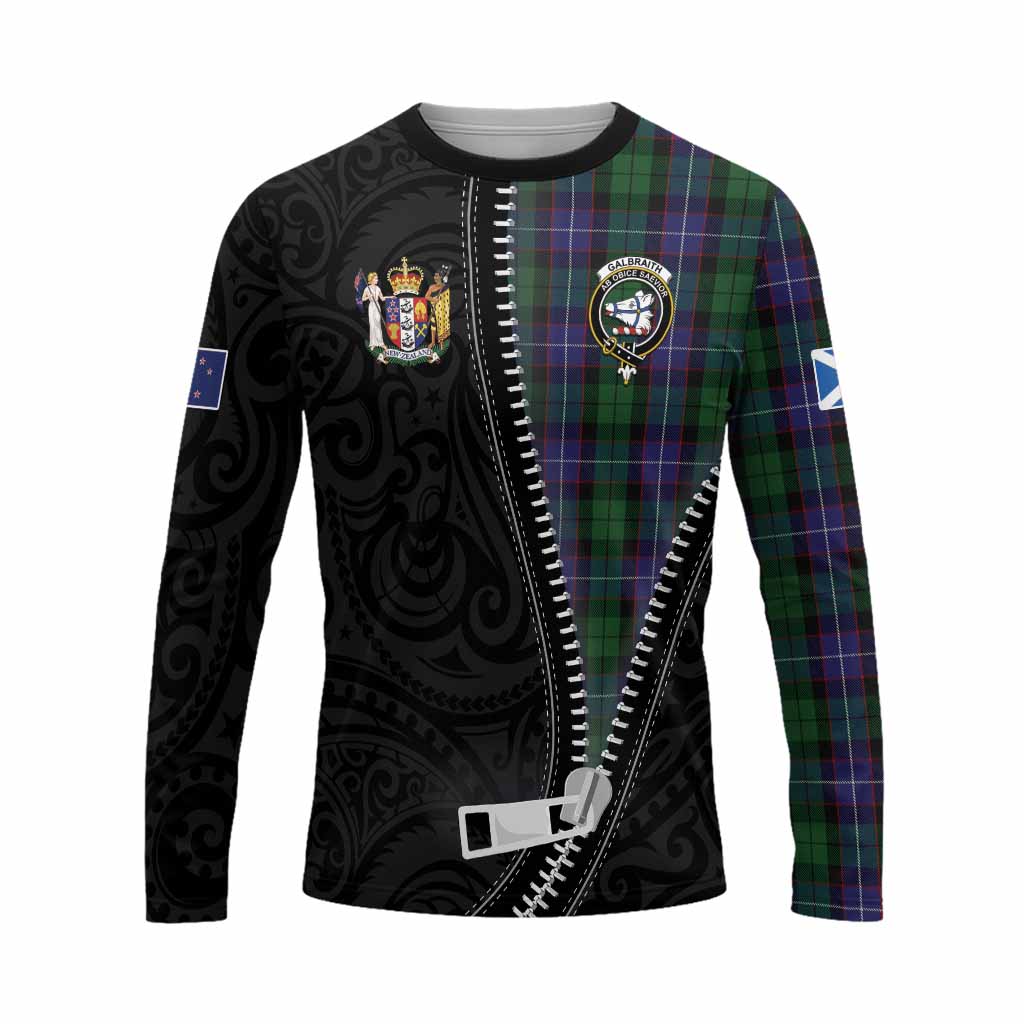 Galbraith Tartan Long Sleeve T-Shirt New Zealand Pattern Unique Zipper Stylized