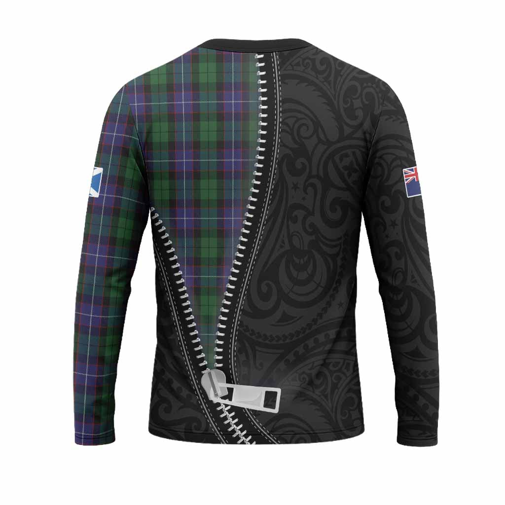 Galbraith Tartan Long Sleeve T-Shirt New Zealand Pattern Unique Zipper Stylized