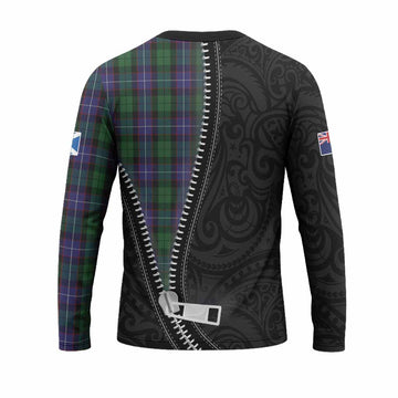 Galbraith Tartan Long Sleeve T-Shirt New Zealand Pattern Unique Zipper Stylized