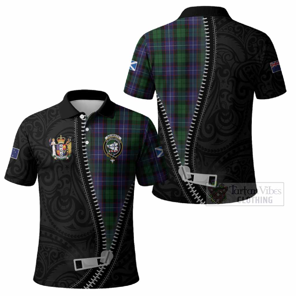 Galbraith Tartan Polo Shirt New Zealand Pattern Unique Zipper Stylized