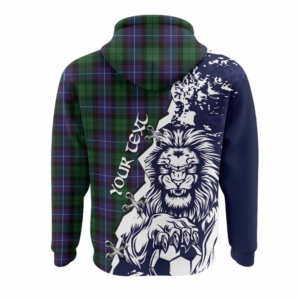 Galbraith Tartan Scottish Hoodie Angry Lion With Soccer Ball Style