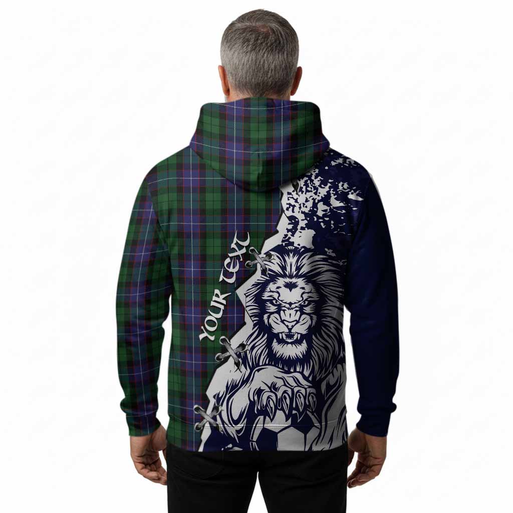 Galbraith Tartan Scottish Hoodie Angry Lion With Soccer Ball Style
